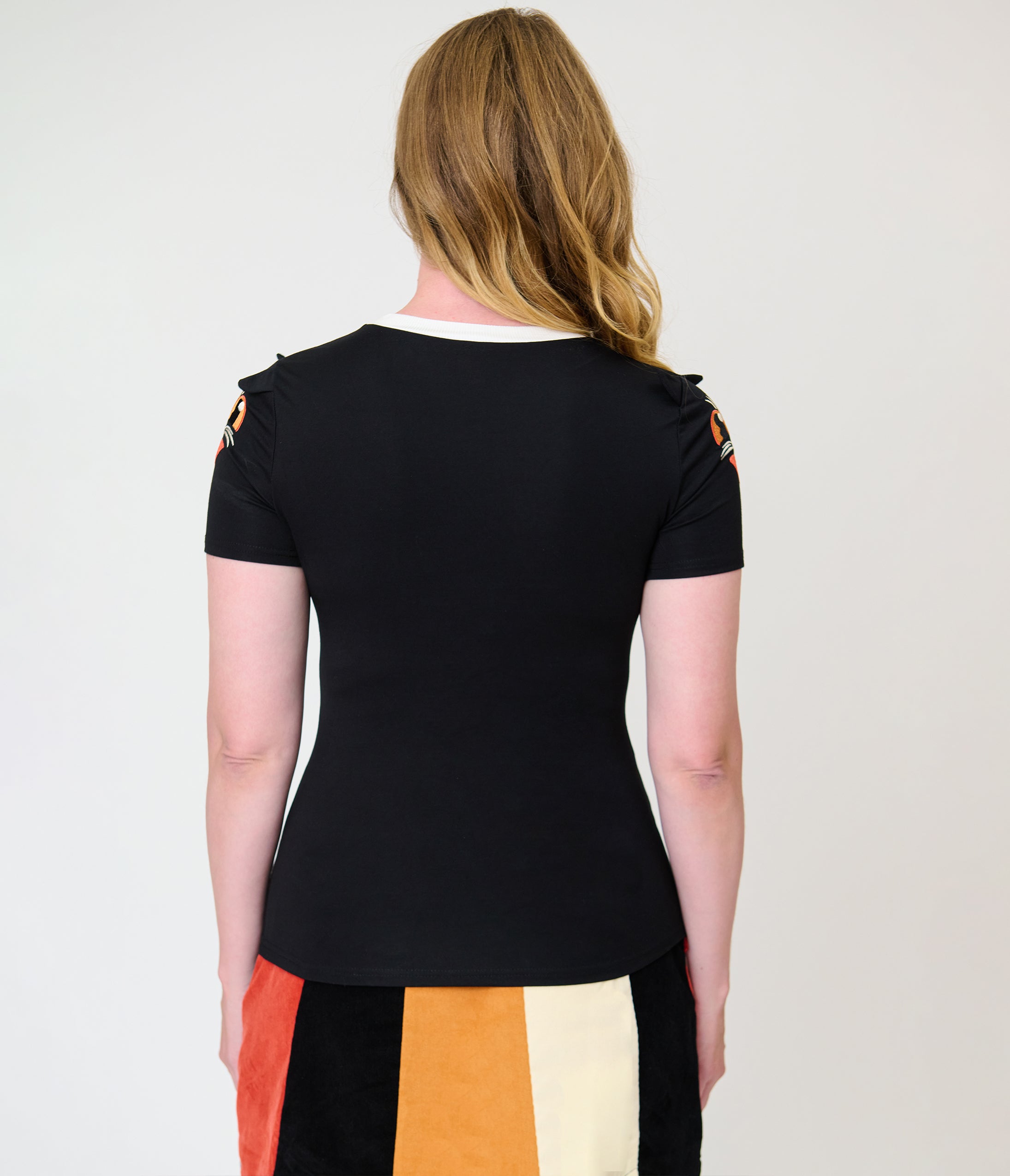 Unique Vintage Black Cat Detail Back to Basics Top