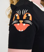 Unique Vintage Black Cat Detail Back to Basics Top