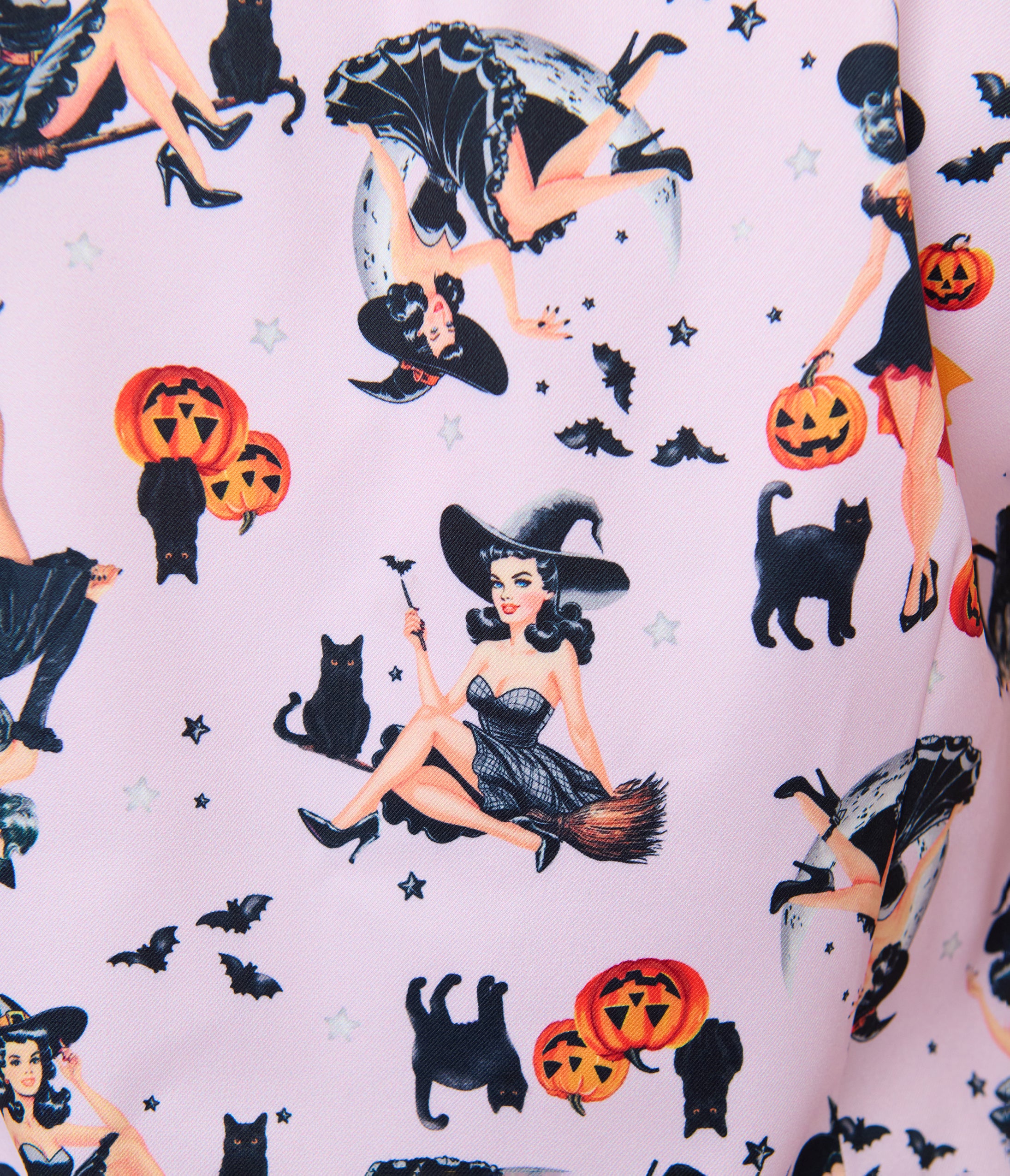 Unique Vintage Lavender Pinup Witch Twill Sleeveless Blouse