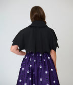 Unique Vintage Purple Skull Print & Capelet Shirley Swing Dress