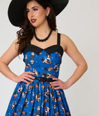 Unique Vintage Navy Pinup Witch Rachel Swing Dress