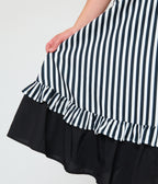 Unique Vintage Black & White Stripe Sweetheart Betty Swing Dress