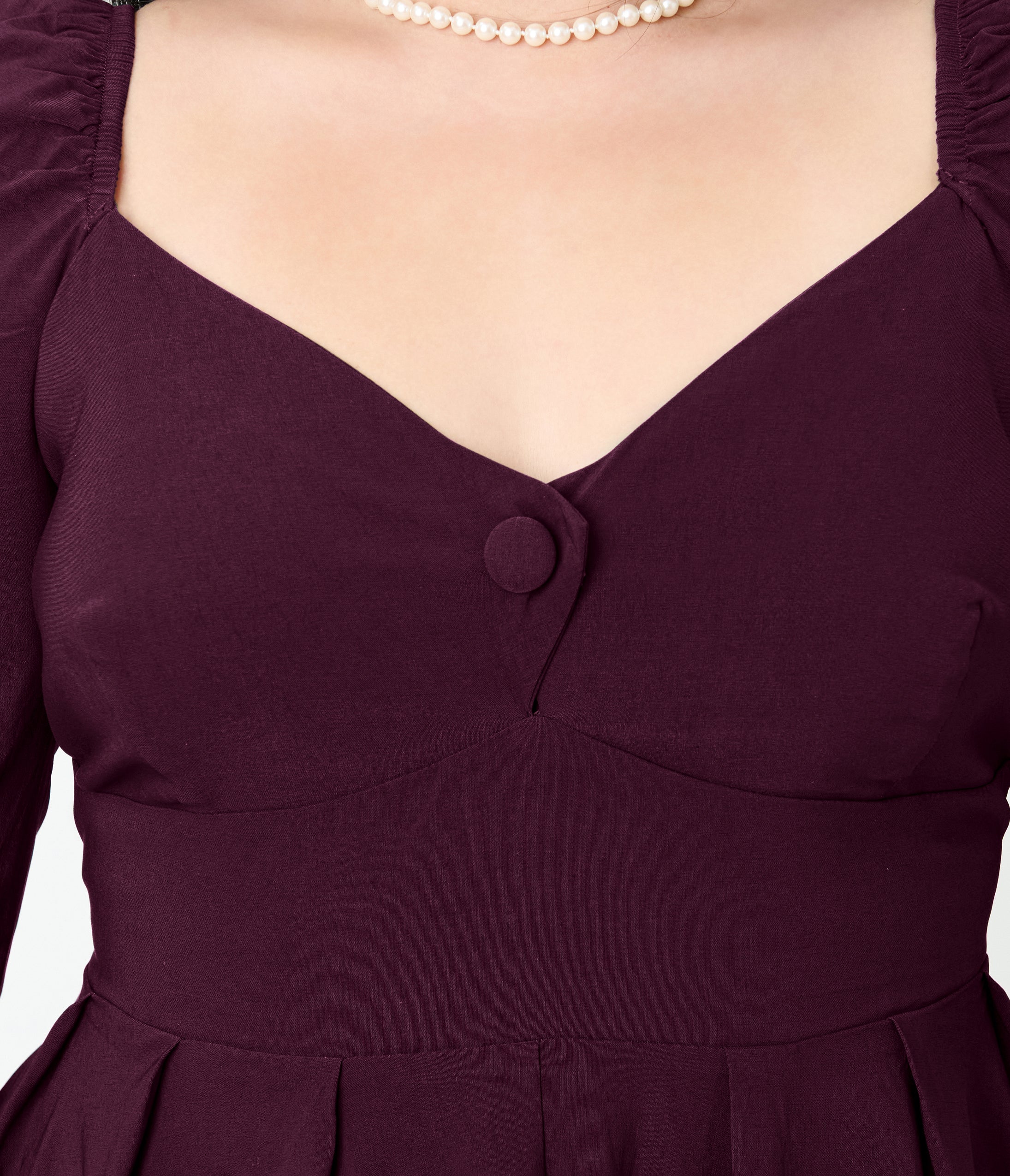 Unique Vintage Plus Size Eggplant Lamar Swing Dress