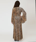 Unique Vintage Leopard Velvet Peggy Maxi Dress