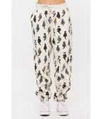 Heather Gray Cat Back Print Sweatpants