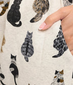 Heather Gray Cat Back Print Sweatpants