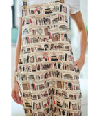Beige Library Print Overalls