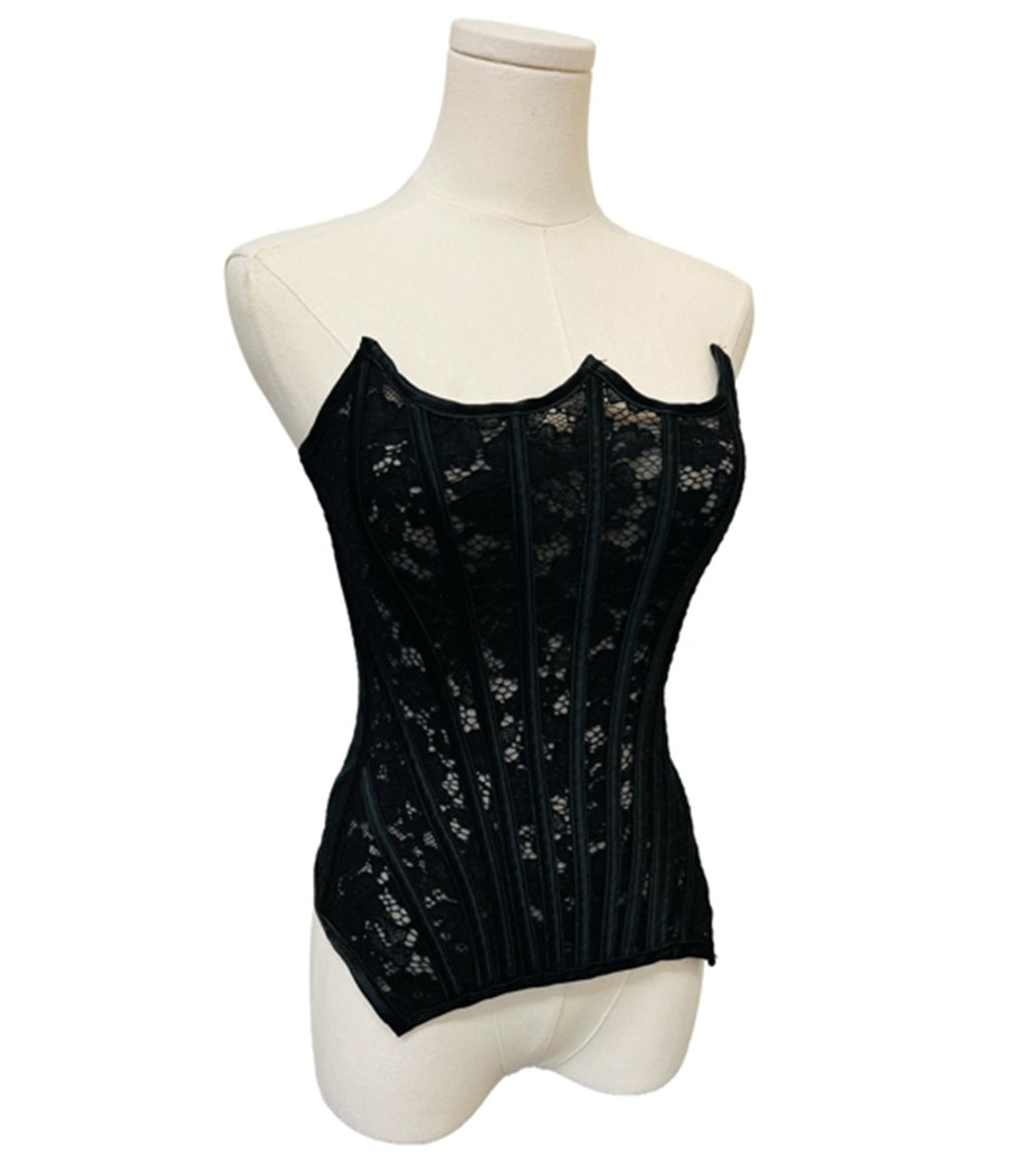 Witchwood Bags Black Lace Corset Top