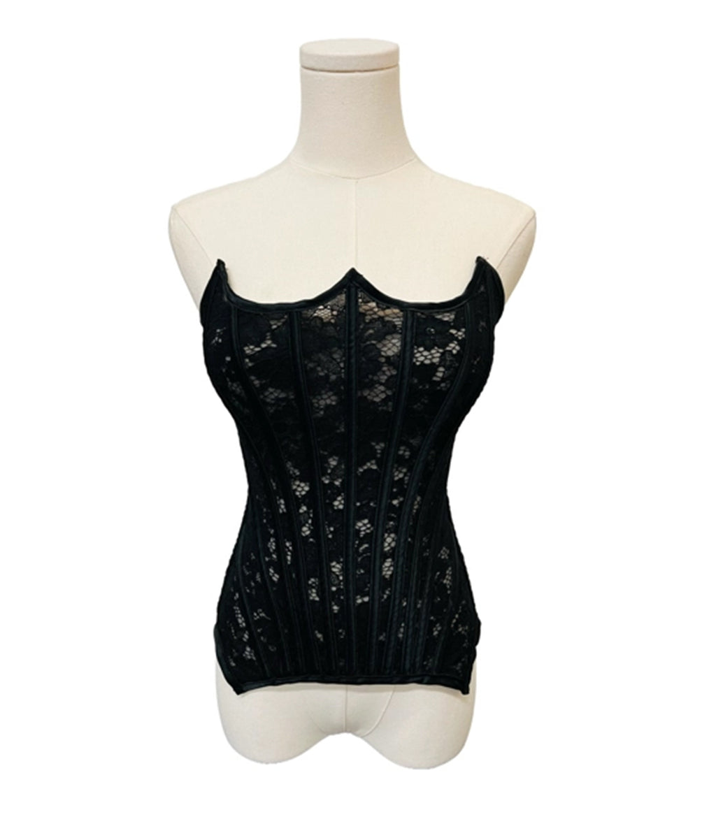 Witchwood Bags Black Lace Corset Top