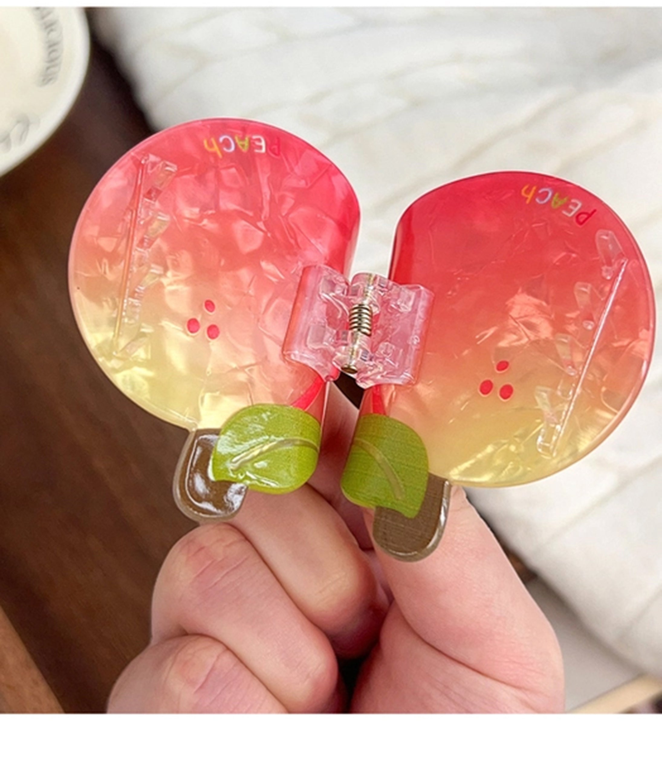 Peach Hair Claw Clip