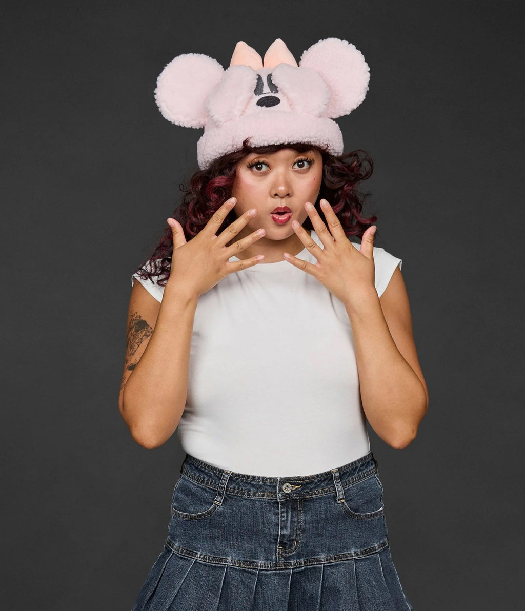 Cakeworthy Pink Disney Minnie Mouse Ghost Sherpa Beanie