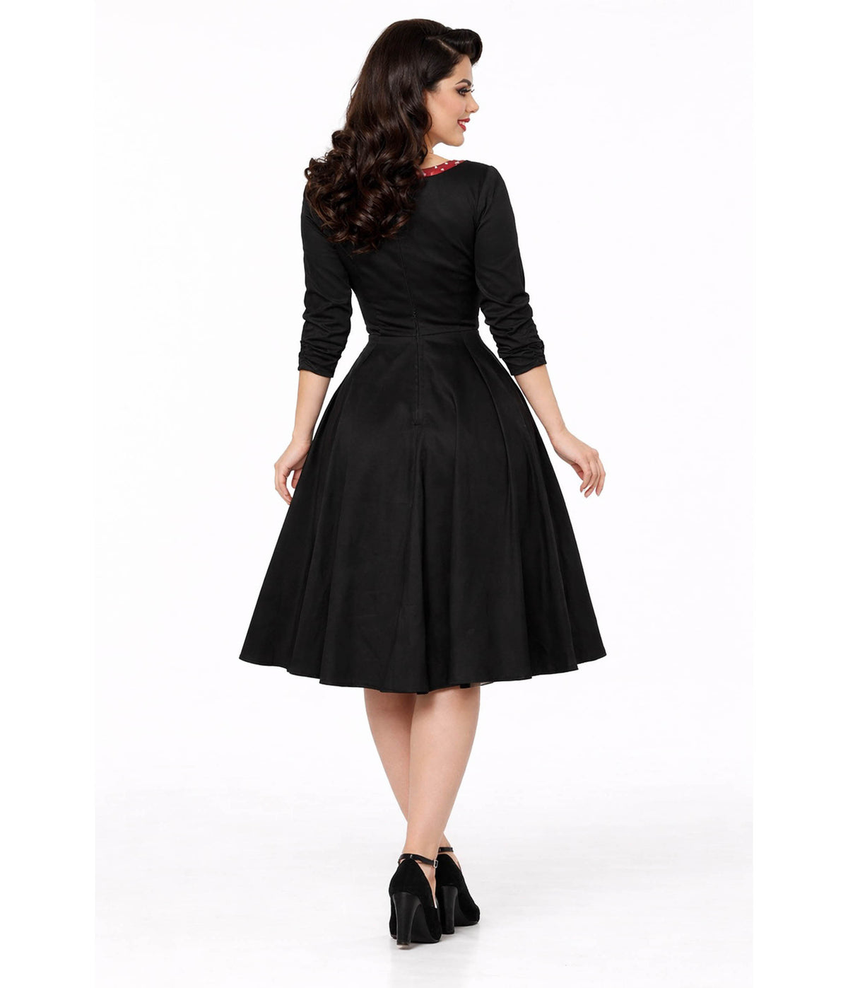 Black & Red Polka Dot Bow Swing Dress
