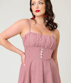 Timeless London Red Gingham Button Detail Swing Dress