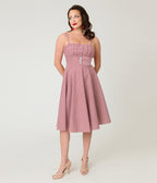 Timeless London Red Gingham Button Detail Swing Dress