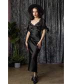 Witchwood Bags Black Satin Juliet Slip Maxi Dress