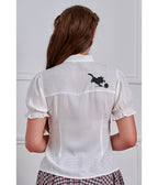 Banned White & Black Cat Sophie Blouse