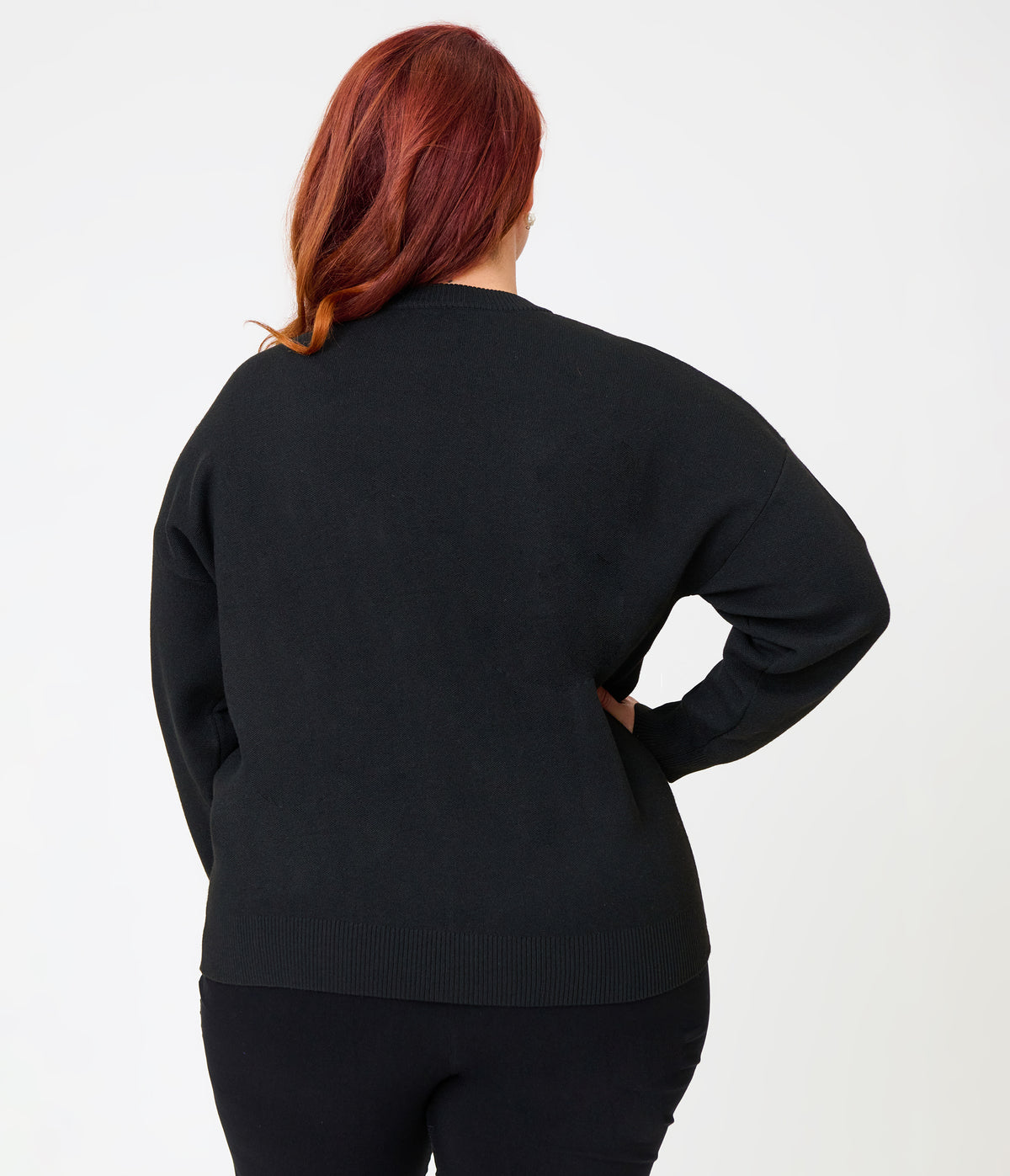 Beetlejuice x Unique Vintage Plus Size Black Lydia Deetz Long Sleeve Sweater