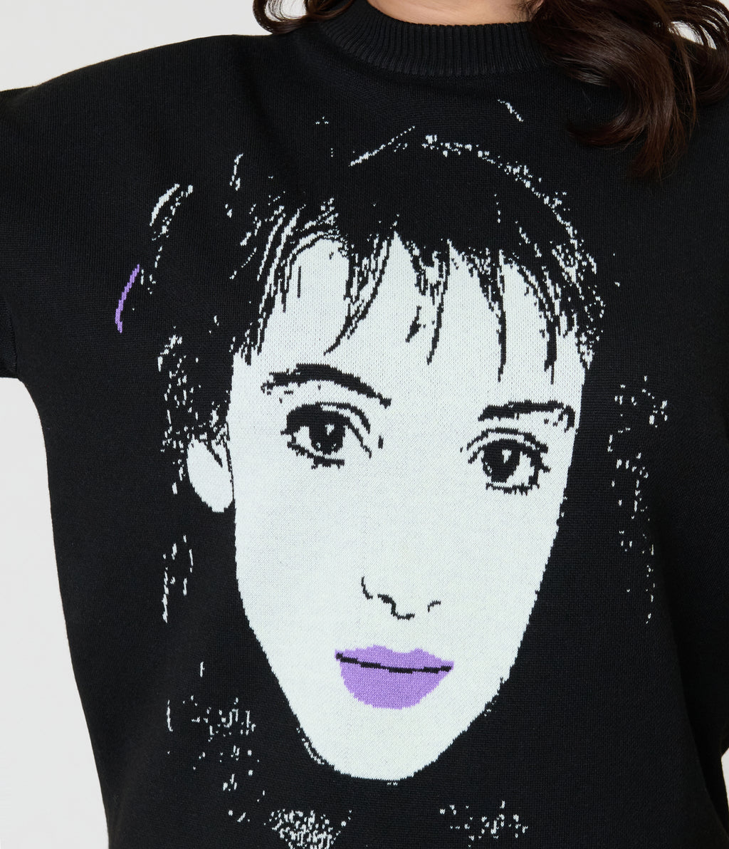 Beetlejuice x Unique Vintage Black Lydia Deetz Long Sleeve Sweater