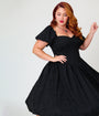 Smak Parlour Plus Size Black Brocade Janice Swing Dress