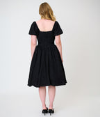 Smak Parlour Black Brocade Janice Swing Dress