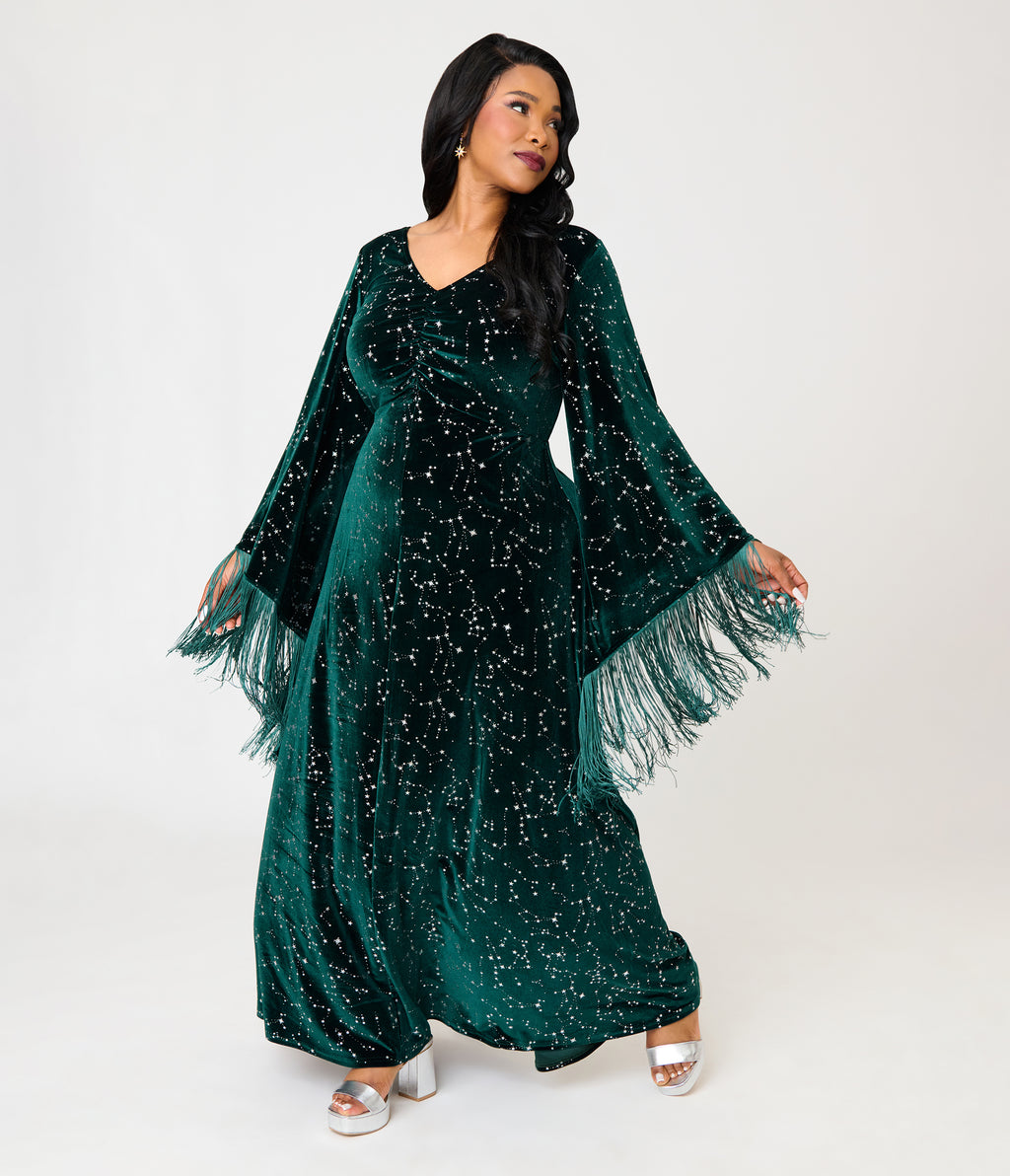 Smak Parlour Plus Size Emerald & Star Print Stevie Maxi Dress
