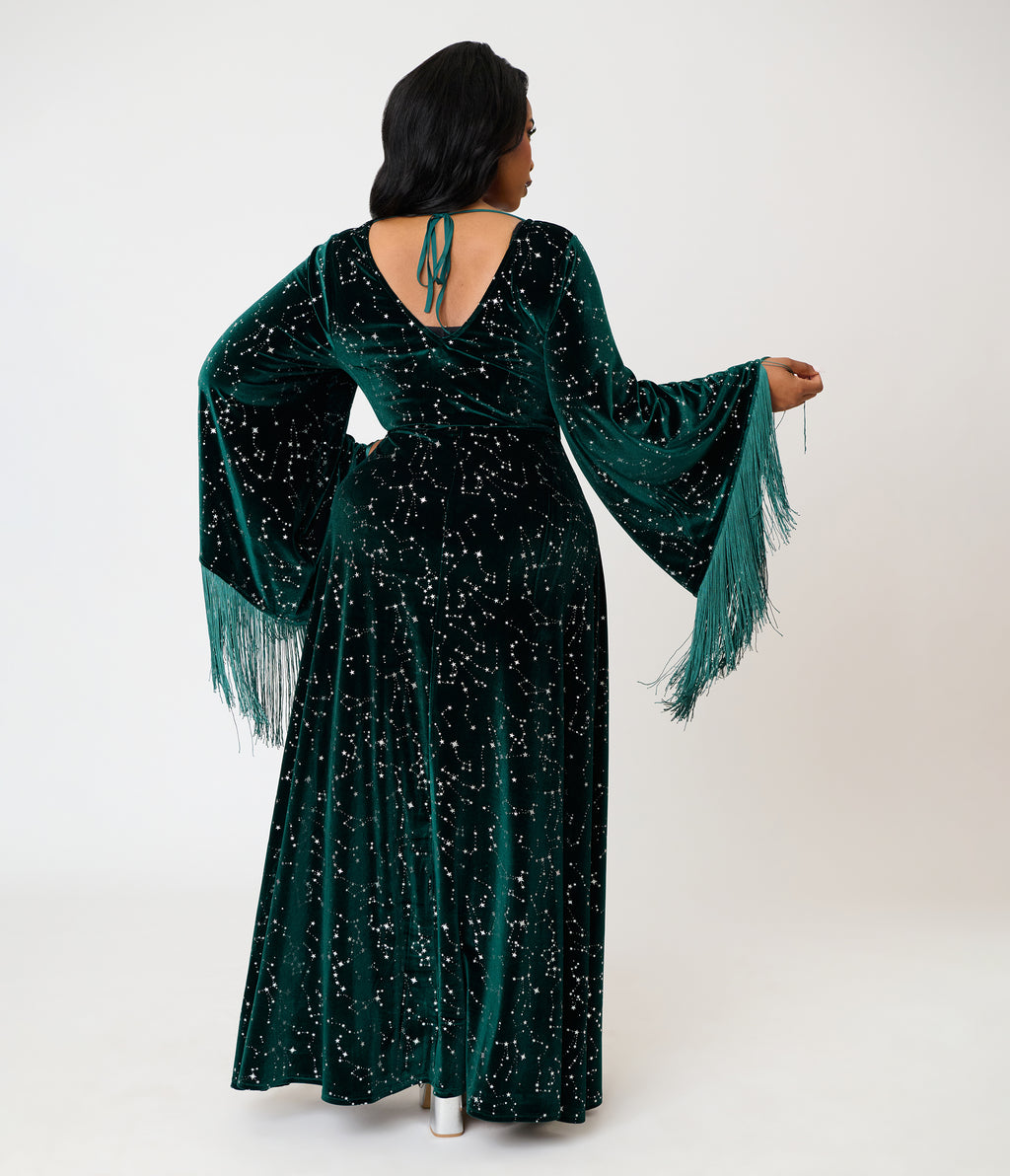 Smak Parlour Plus Size Emerald & Star Print Stevie Maxi Dress