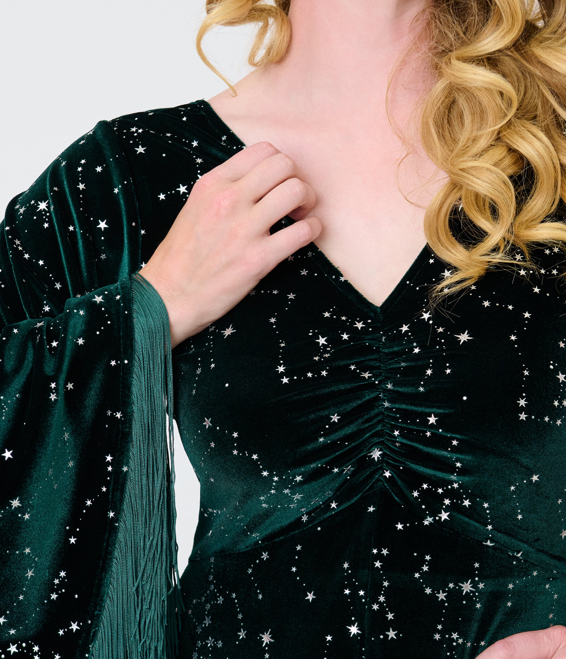 Smak Parlour Emerald & Star Print Stevie Maxi Dress