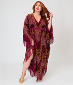 Smak Parlour Burgundy Sequin Angela Caftan Dress
