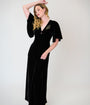 Smak Parlour Black Velvet & Gold Snake Embroidered Nicole Maxi Dress