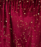 Unique Vintage Plus Size Burgundy & Gold Stars Caftan Jumpsuit