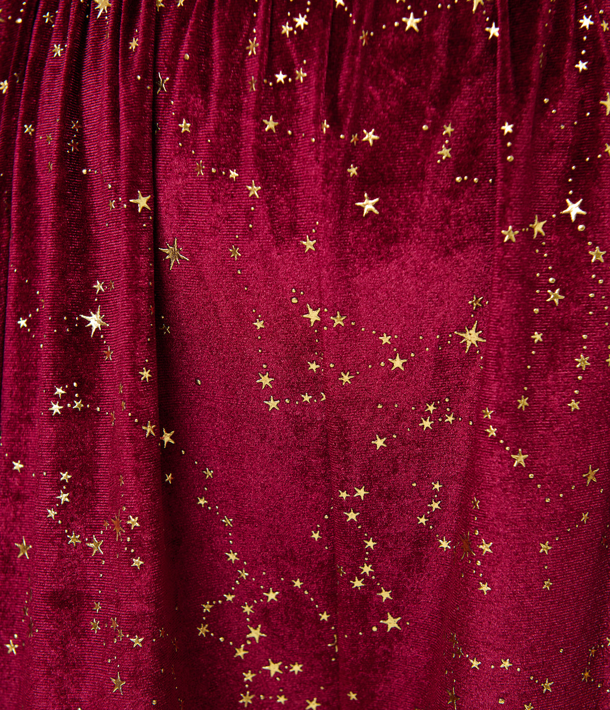 Unique Vintage Plus Size Burgundy & Gold Stars Caftan Jumpsuit