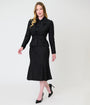 Unique Vintage Black & Gold Pinstripe Tina Trumpet Skirt