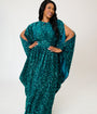 Unique Vintage Plus Size Teal Sequin Flutter Sleeve Dionne Caftan