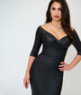 Unique Vintage Black Faux Leather Shailene Pencil Dress