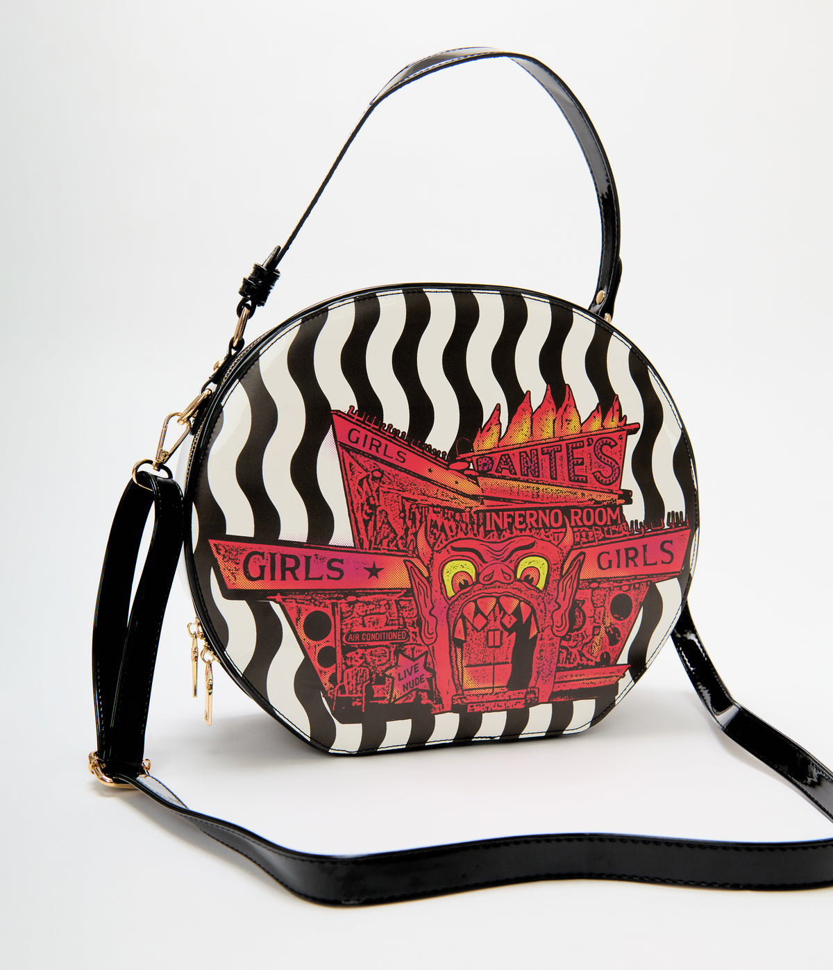 Beetlejuice x Unique Vintage Dantes Inferno Leatherette Circle Bag
