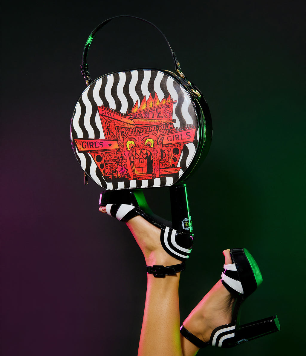 Beetlejuice x Unique Vintage Dantes Inferno Leatherette Circle Bag