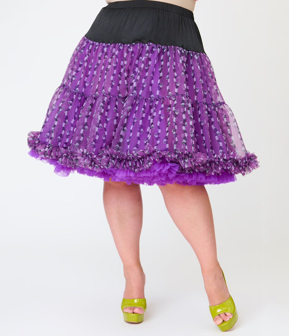 Beetlejuice x Unique Vintage Plus Size Purple Sandworm Ruffled Petticoat Crinoline