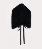 Black Norfolk Faux Fur Ribbon Tie Scarf