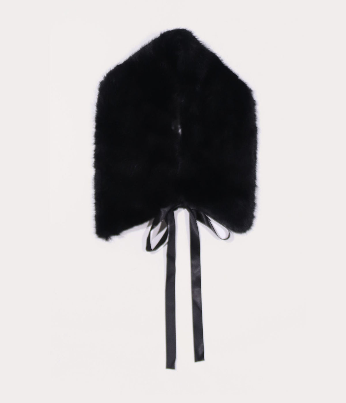 Black Norfolk Faux Fur Ribbon Tie Scarf