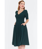 Voodoo Vixen Dark Green Flare Dress