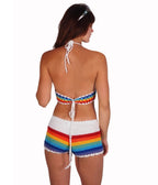 Rainbow Crochet Halter Top