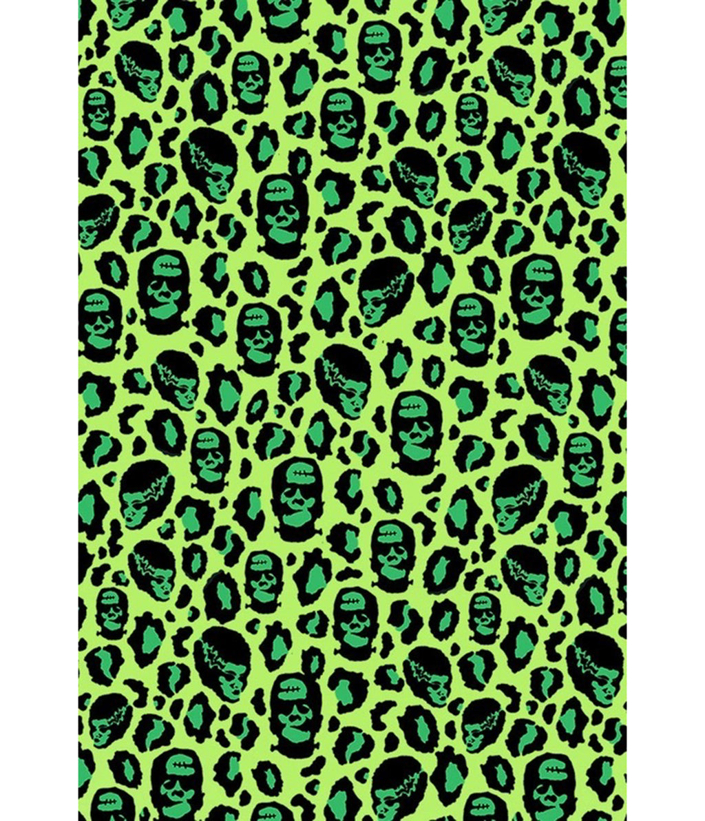 Bonsai Kitten Green Franken-Leopard Print Tie Crop Top