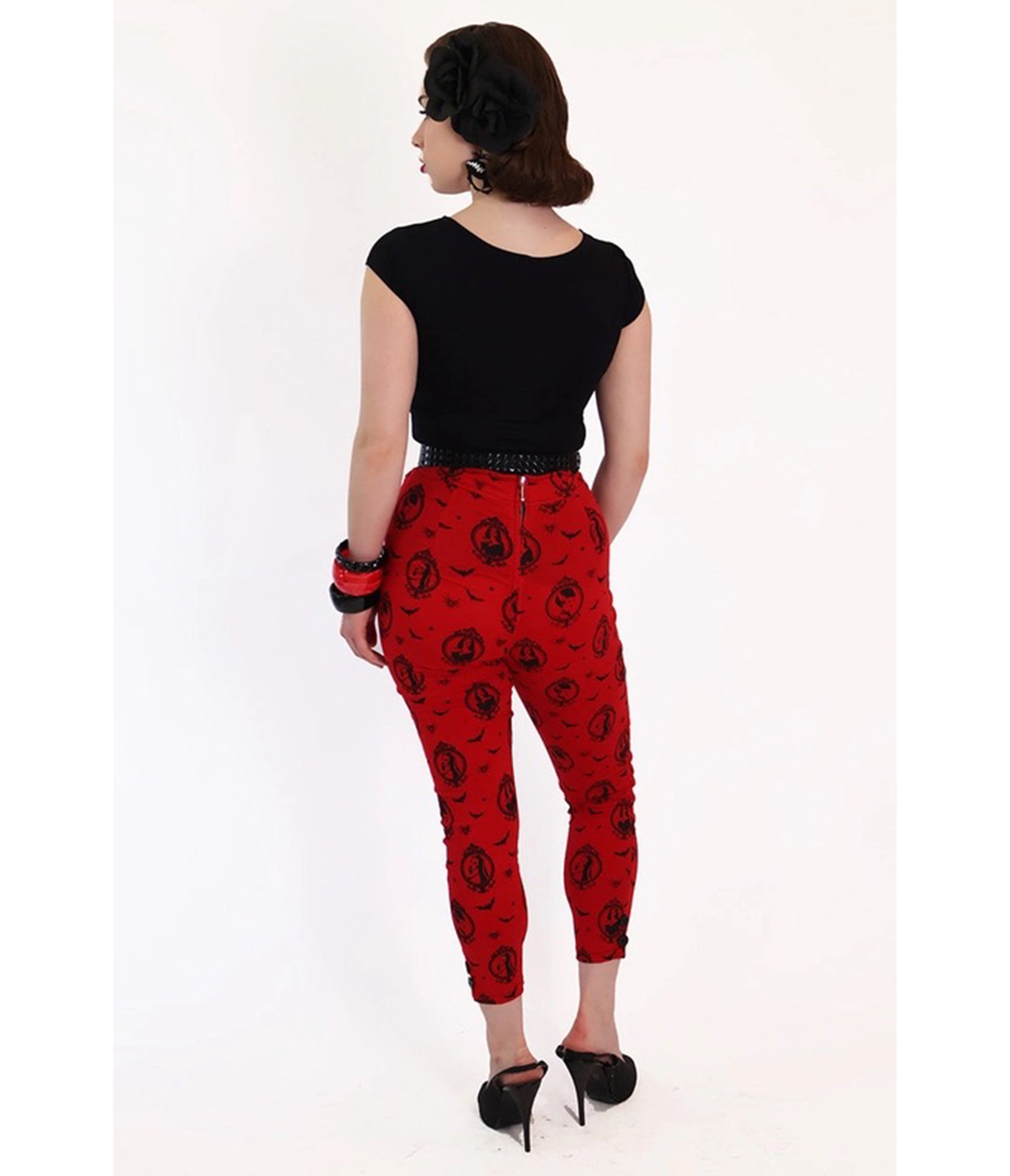 Bonsai Kitten Red Horror Queens Capri Pants