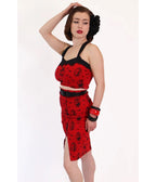 Bonsai Kitten Red Horror Queens Pencil Skirt