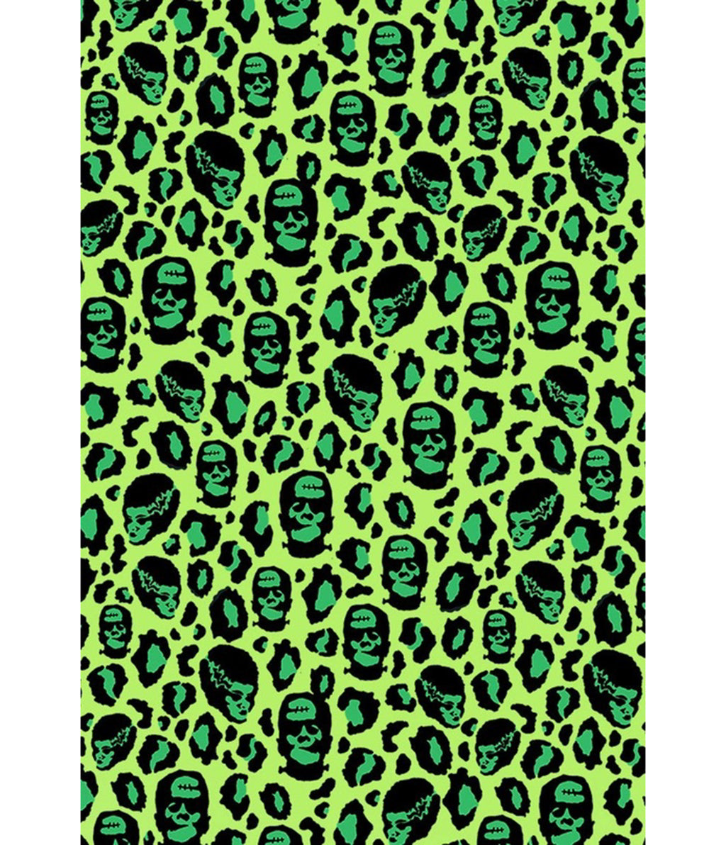 Bonsai Kitten Green Franken-Leopard Print Swing Dress