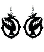 Bonsai Kitten Black Bride of Frankenstein Earrings