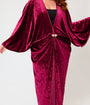 Unique Vintage Plus Size Burgundy Velvet Long Kimono
