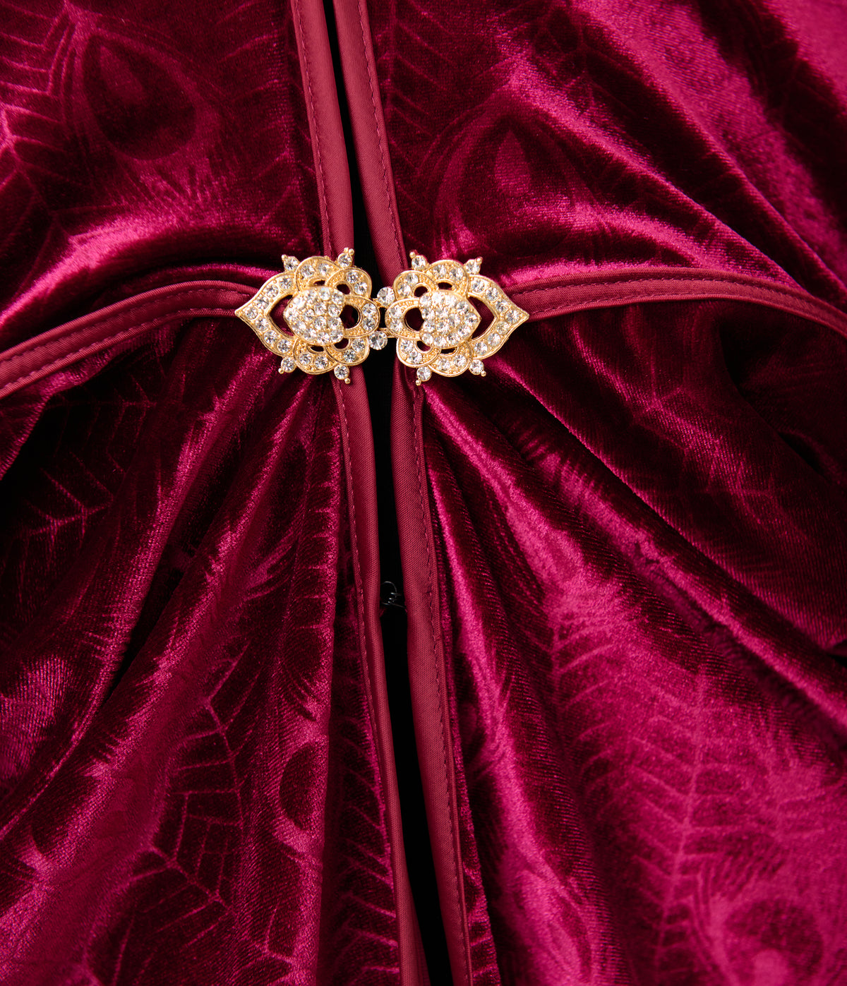 Unique Vintage Plus Size Burgundy Velvet Long Kimono