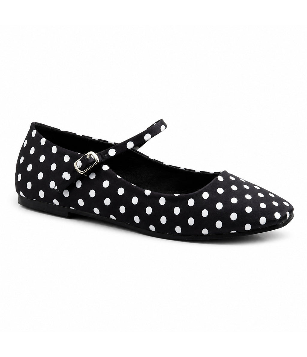 Black Polka Dot Mary Jane Flats