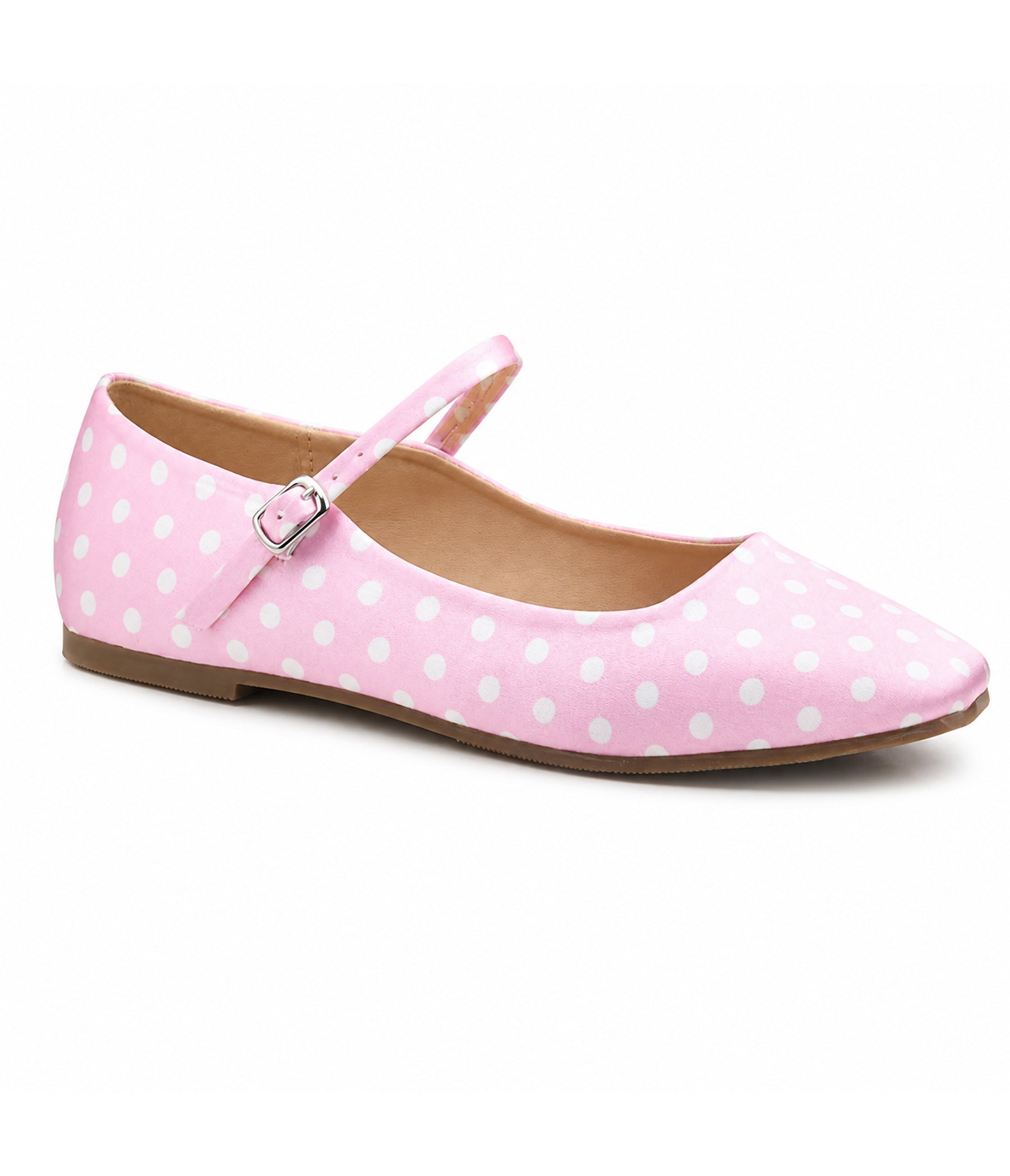 Pink Polka Dot Mary Jane Flats